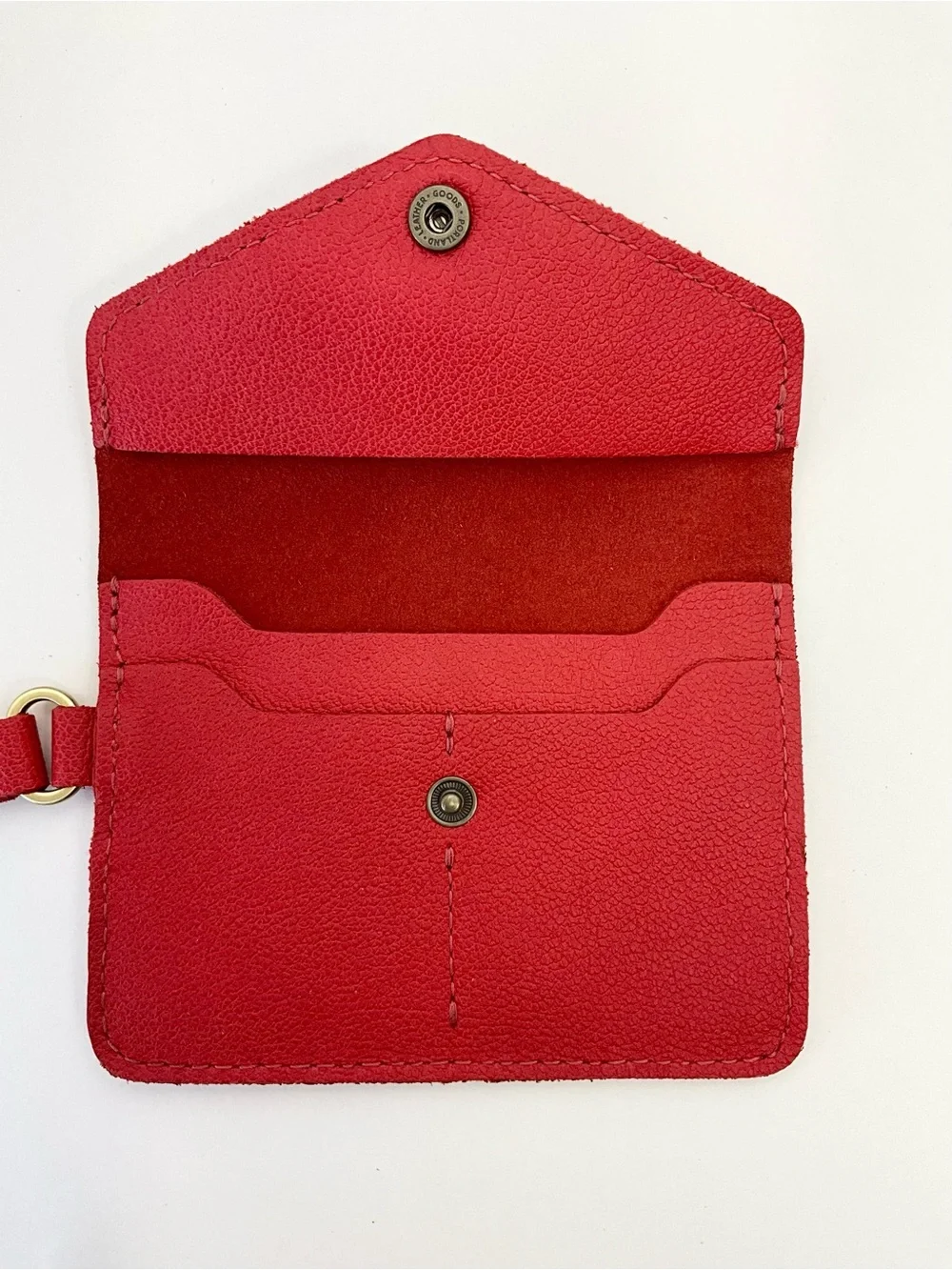 Portland Leather Passport Wristlet in Cherry-NEW